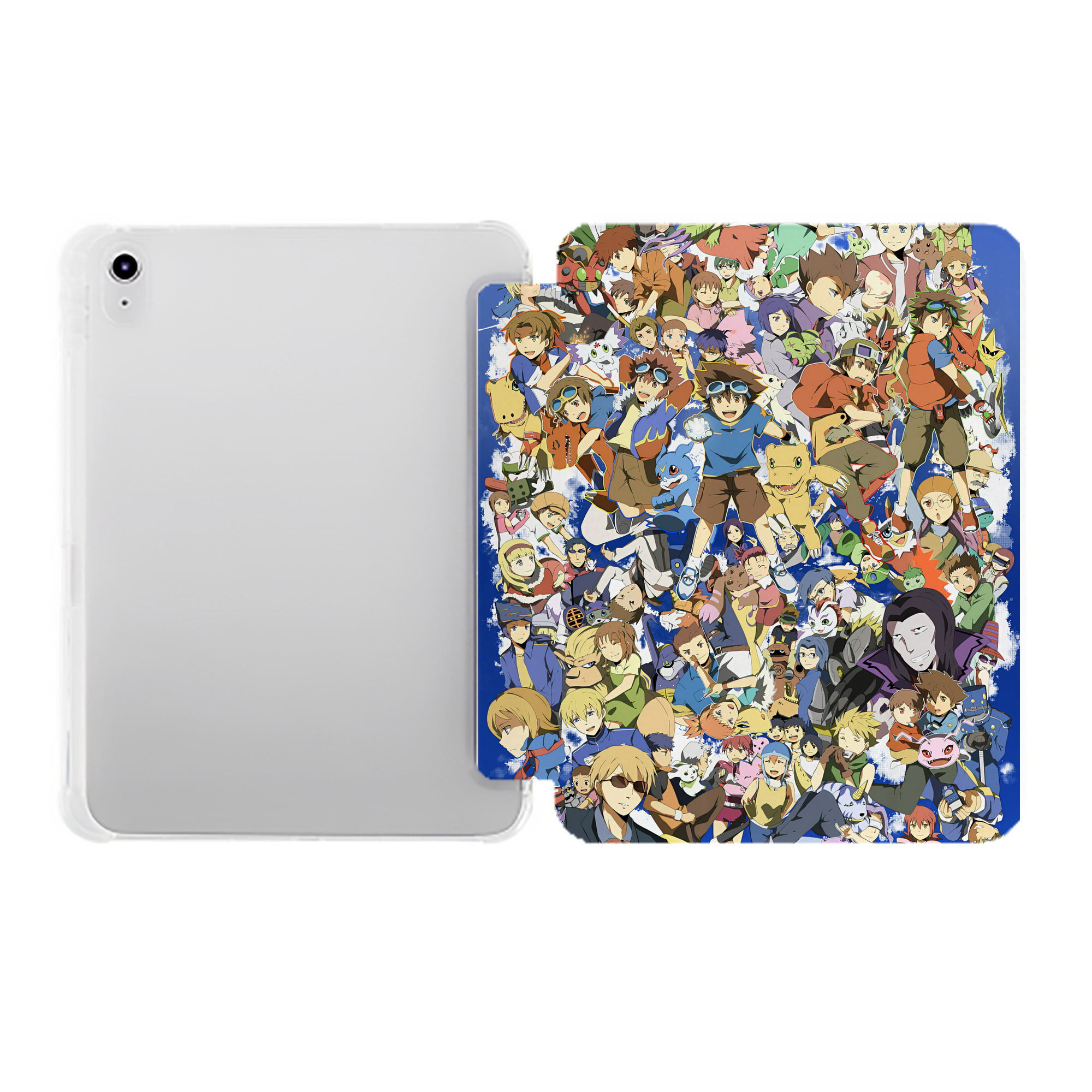 （画像用） Digimon デジタルモンスター/デジモン IPad ケース ペン収納付き 三つ折りスタンド PUレザー×シリコン 対応機種9.5/10.5/10.9インチ
